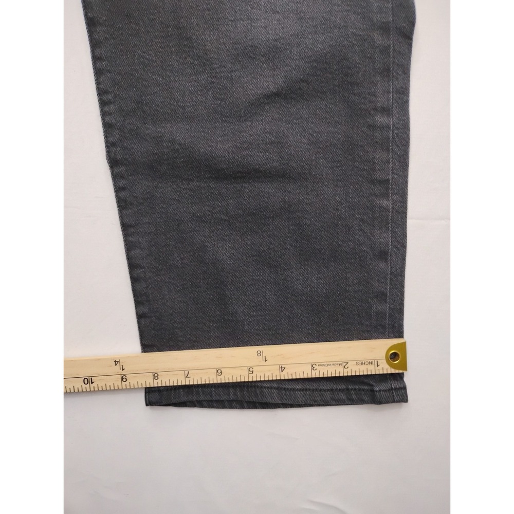 Levis Jeans Womens 28 Black Ribcage Straight Ankle Button Premium Size 30 - Picture 3 of 12